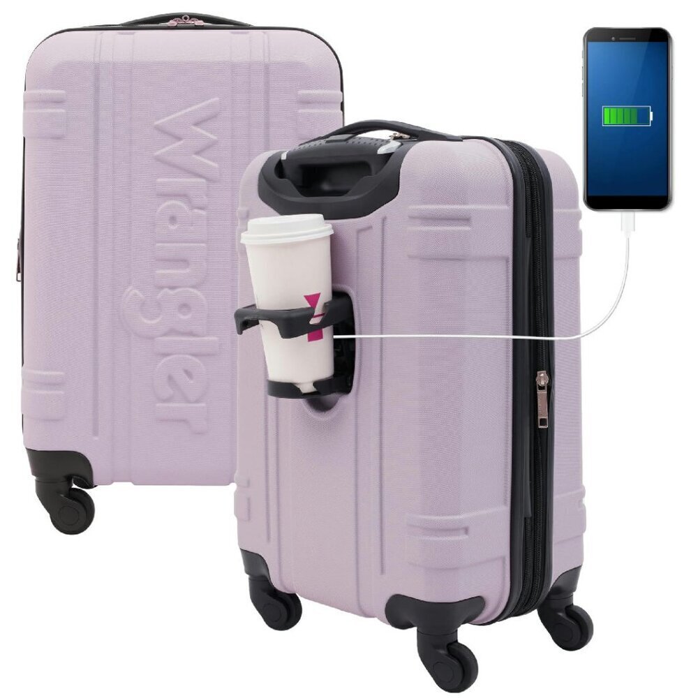 20-Inch Hardside Carry-On Luggage with USB Port & Cup Holder